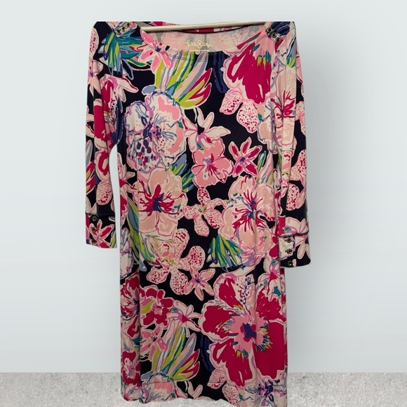 Lilly pulitzer Sophie dress upf 50+ tipping point long sleeve floral M - Picture 5 of 9